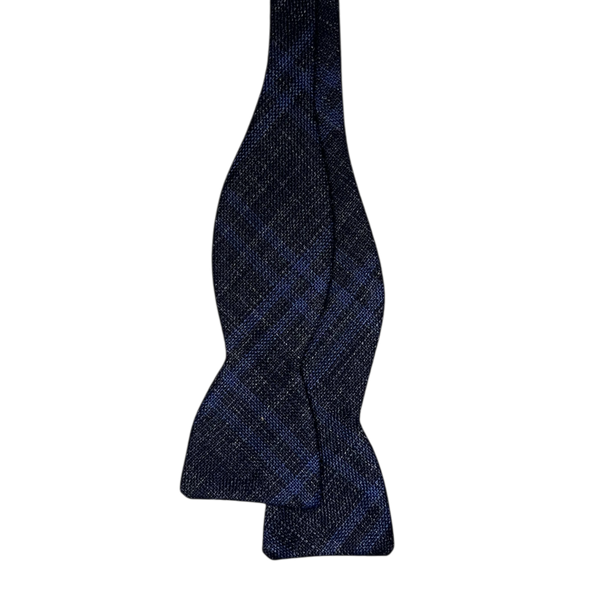 Bow Tie - Charcoal and Blue Plaid Wool
