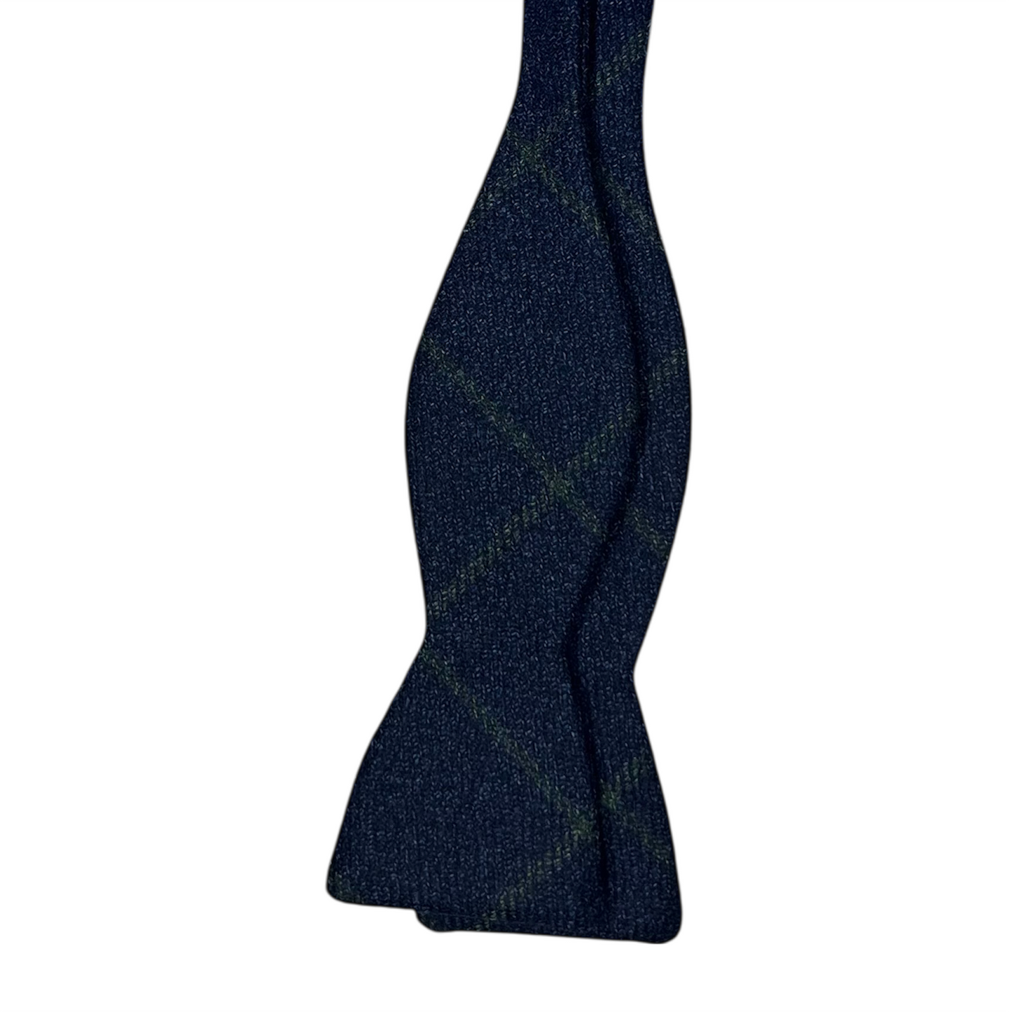Bow Tie - Navy w/ Green Windowpane Wool
