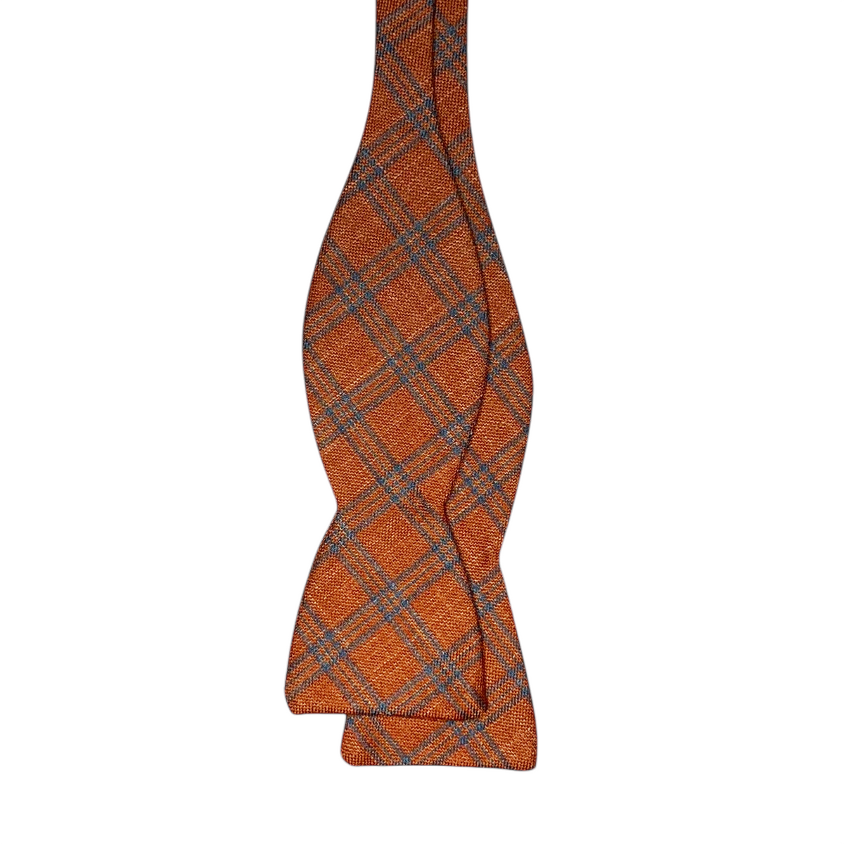 Bow Tie - Orange and Blue Wool Silk Linen