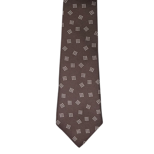 Tie - Brown w/ Bone 9-Dot
