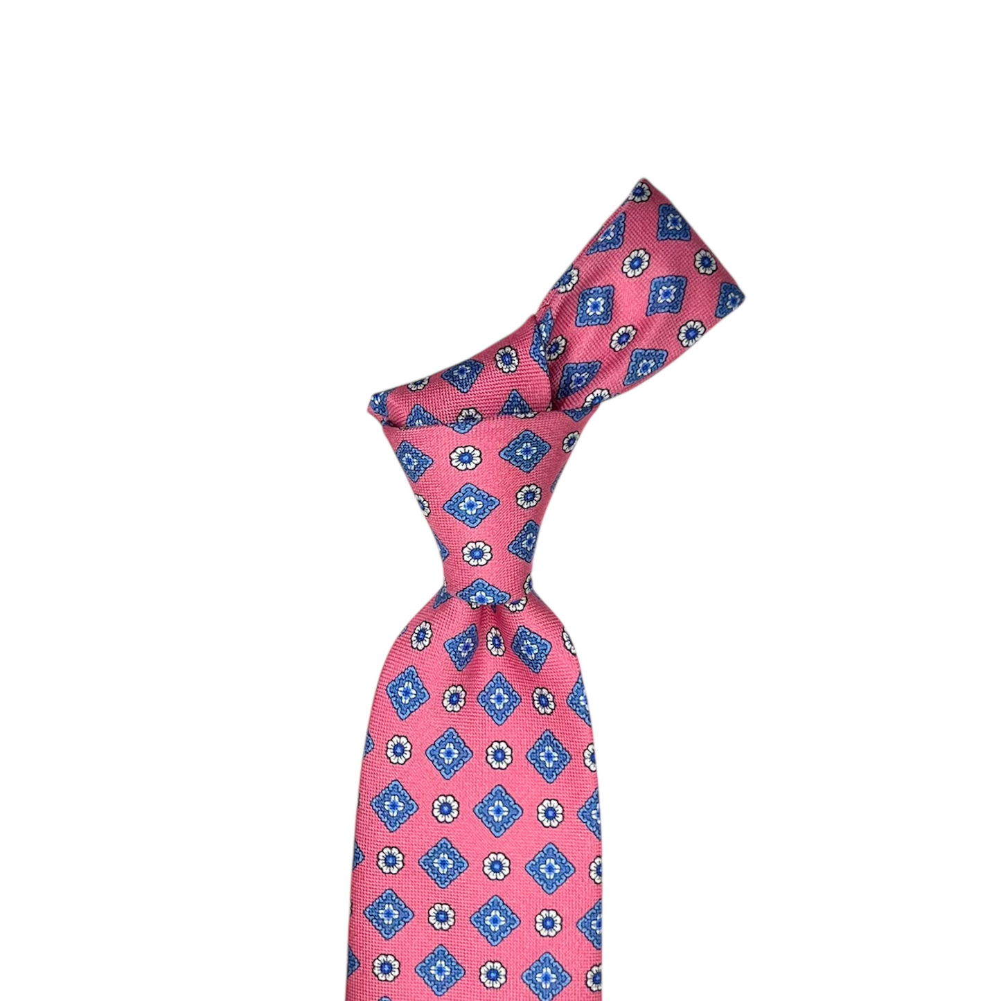 Tie - Bubble Gum and Blue Foulard