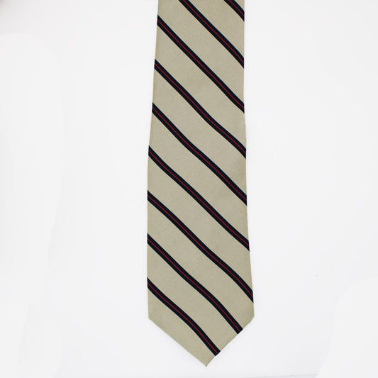 Alumni Tie - Champagne w/ Navy and Red Stripe