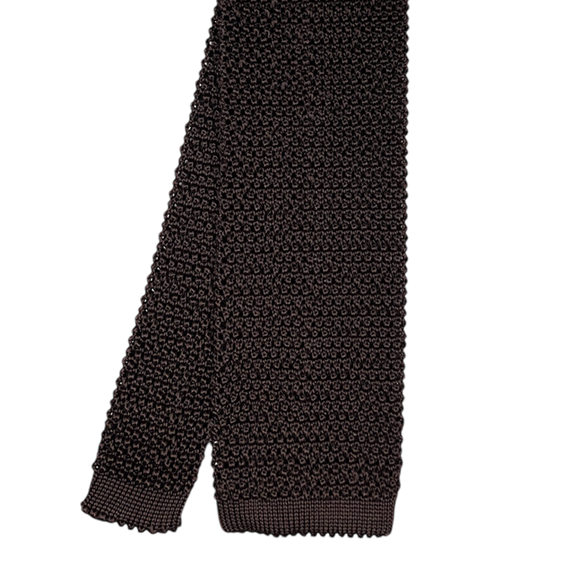 Silk Knit Tie - Dark Chocolate