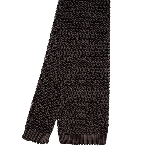 Silk Knit Tie - Dark Chocolate