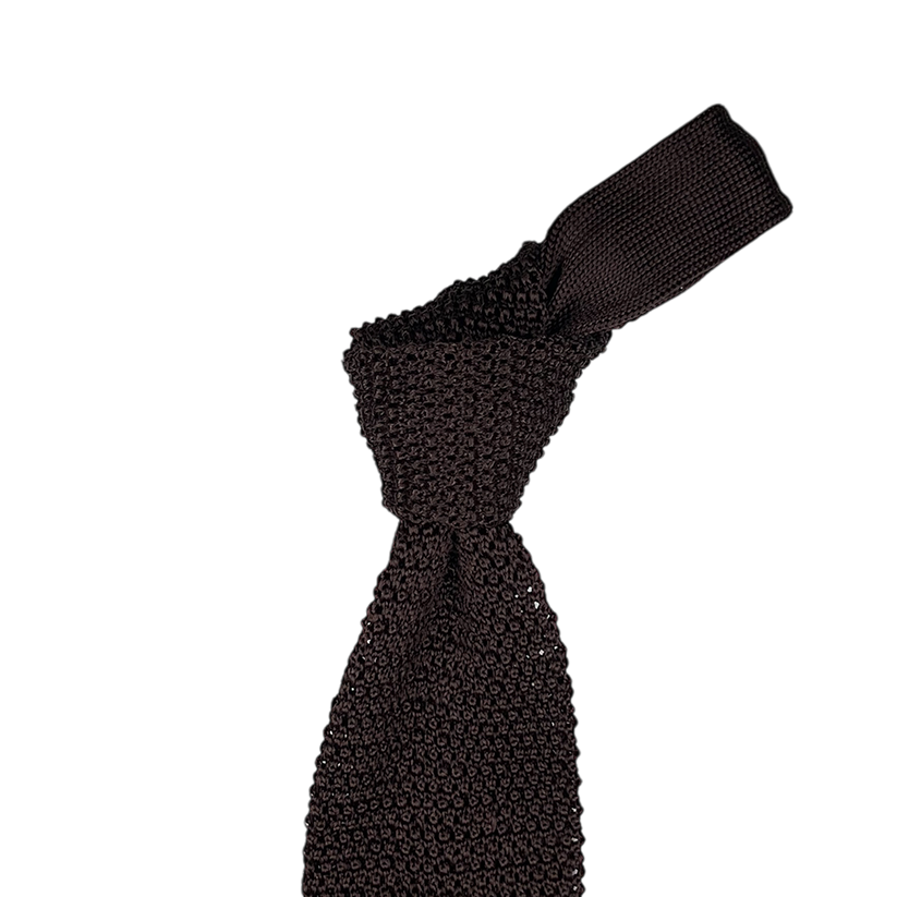 Silk Knit Tie - Dark Chocolate