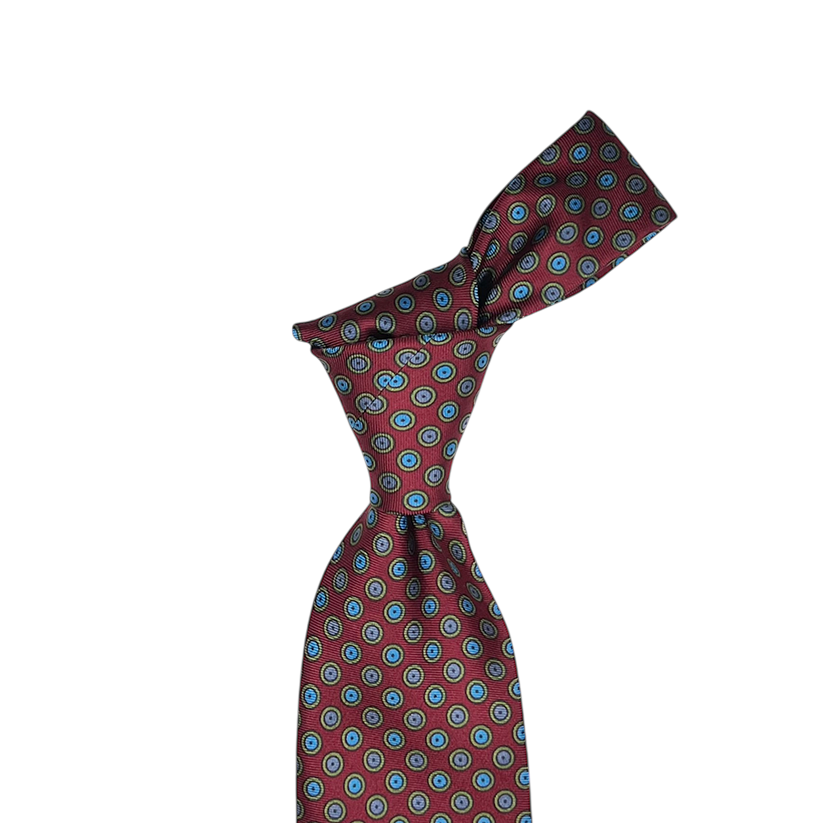 Tie - Cinnamon w/ Green and Blue Circle