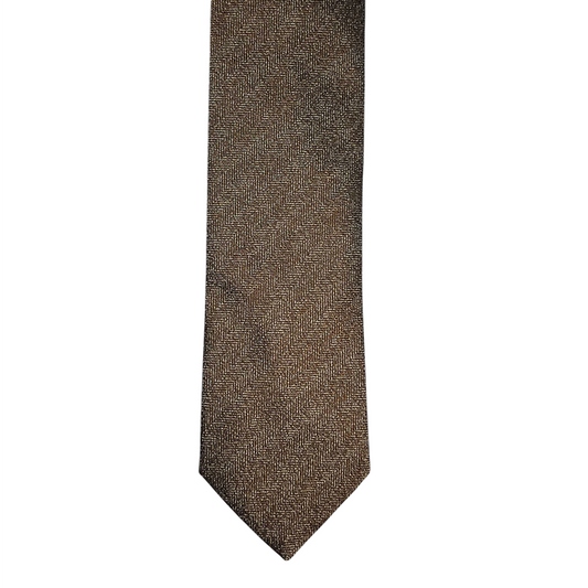 Tie - Copper Herringbone Jacquard
