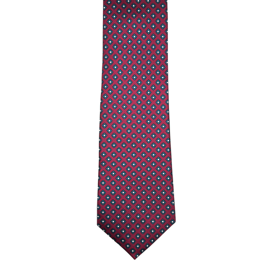 Tie - Cranberry w/ Teal Diamond