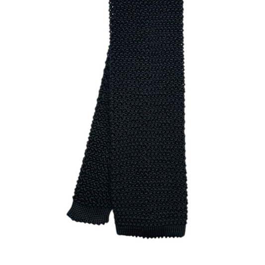 Silk Knit Tie - Black