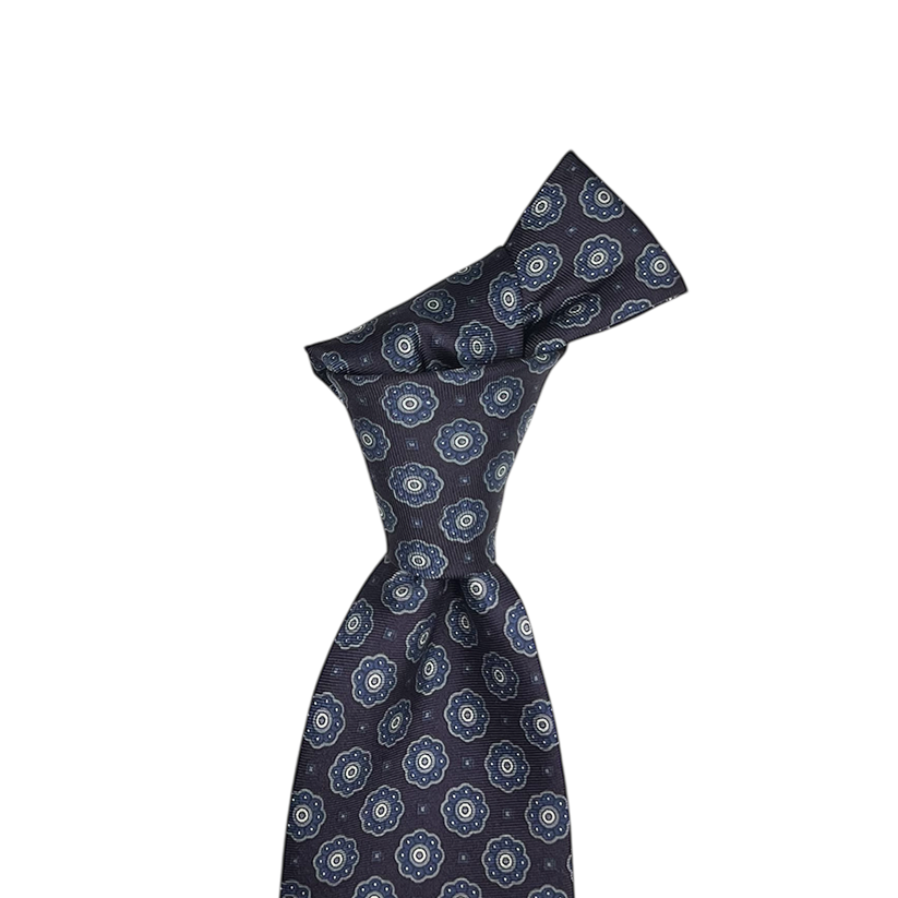 Tie - Deep Purple w/ Light Blue Circles