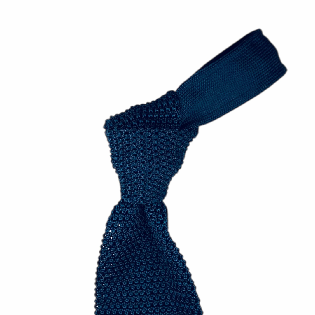 Silk Knit Tie - Navy