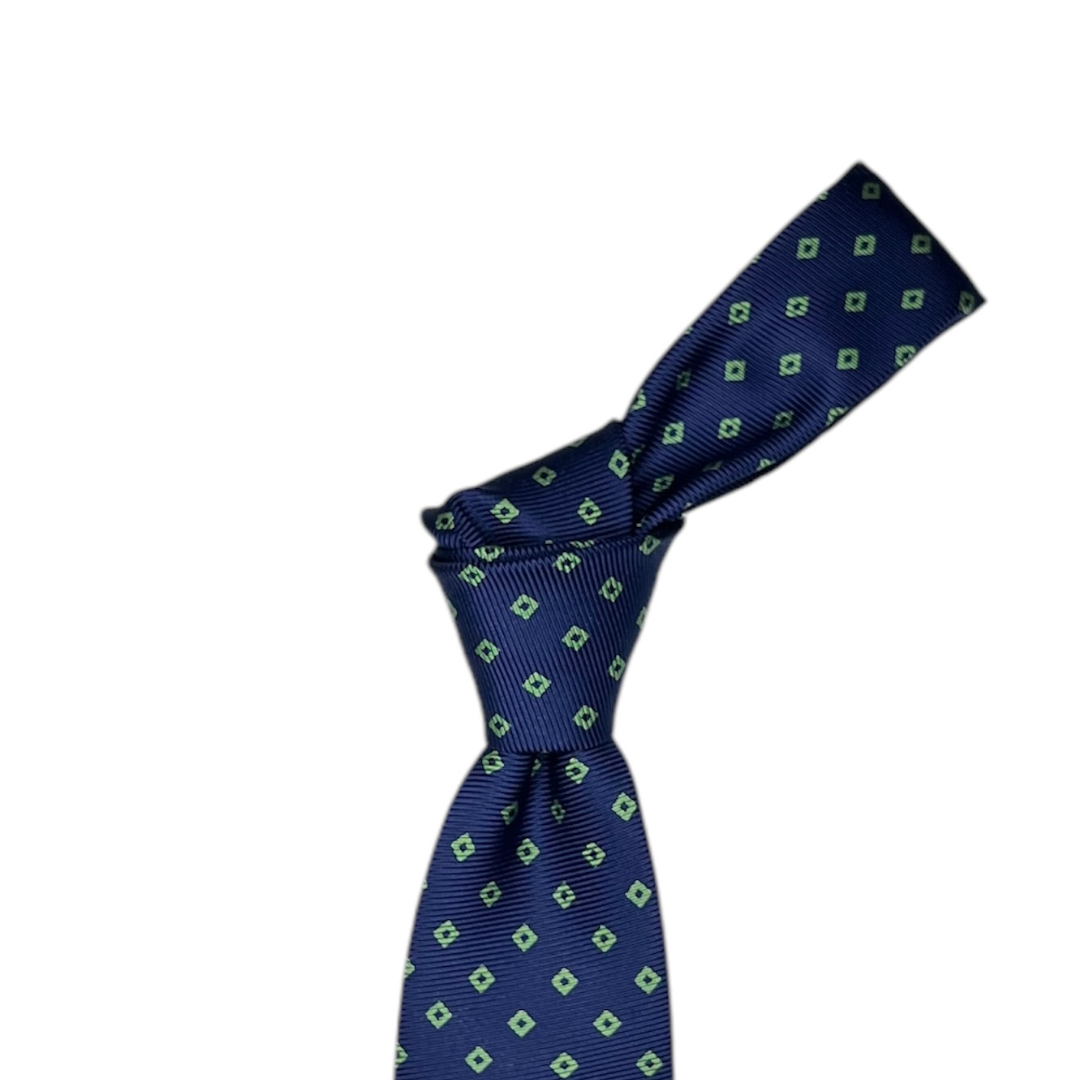 Tie - Navy w/ Lime Green Diamond