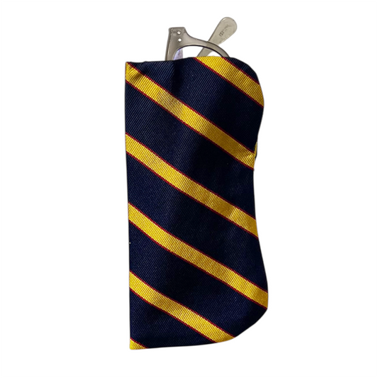 Eyeglass Holder - Navy w/ Gold and Red Stripe