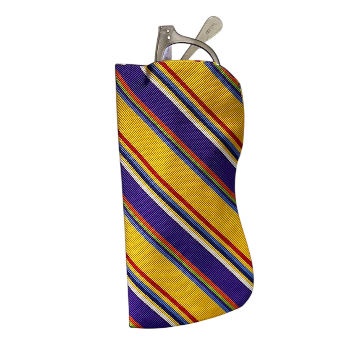 Eyeglass Holder - Yellow Multistripe Silk