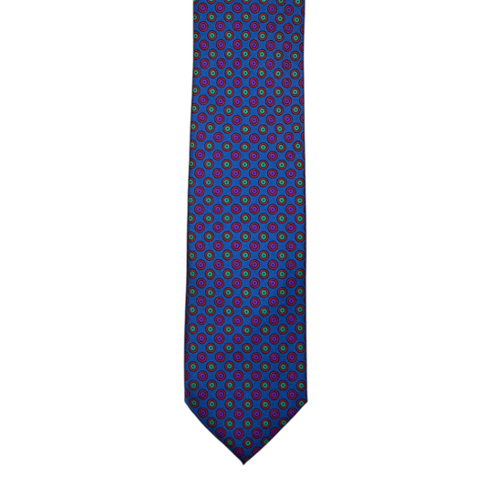 Tie - Blue, Lime and Fuscia Foulard