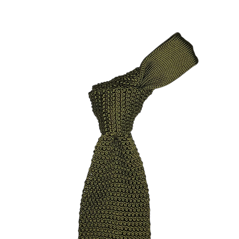 Silk Knit Tie - Army Olive