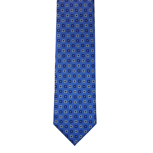 Tie - French Blue w/ White Foulard