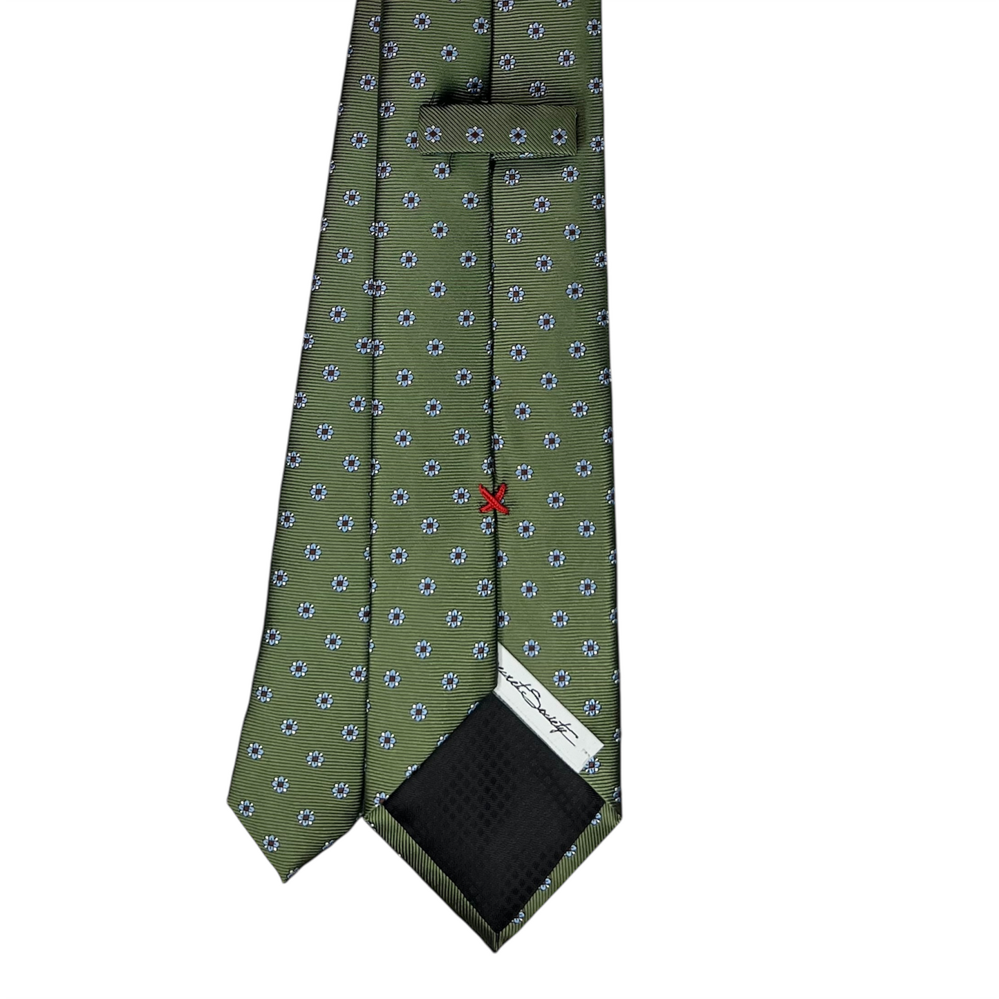 Tie - Sage and Sky Jacquard Flower