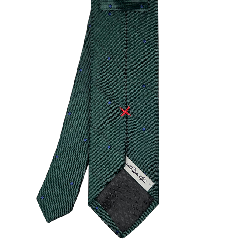 Tie - Green w/ Navy Dot Jacquard
