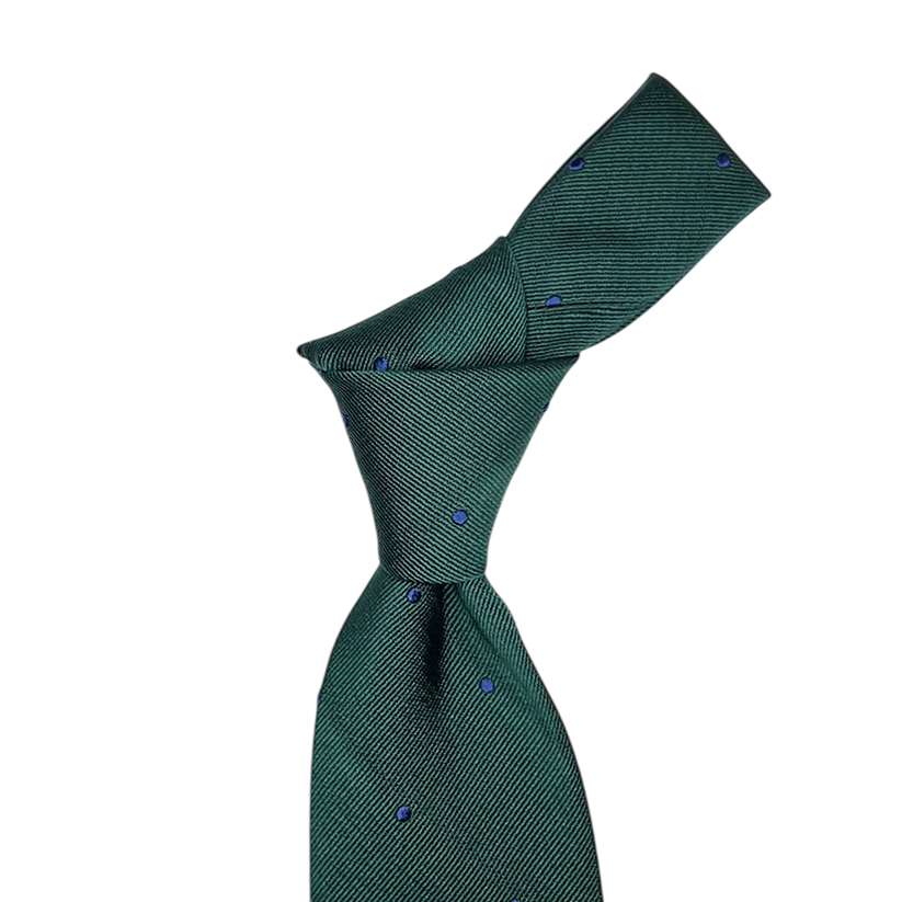 Tie - Green w/ Navy Dot Jacquard