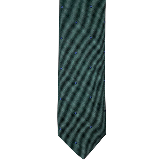 Tie - Green w/ Navy Dot Jacquard