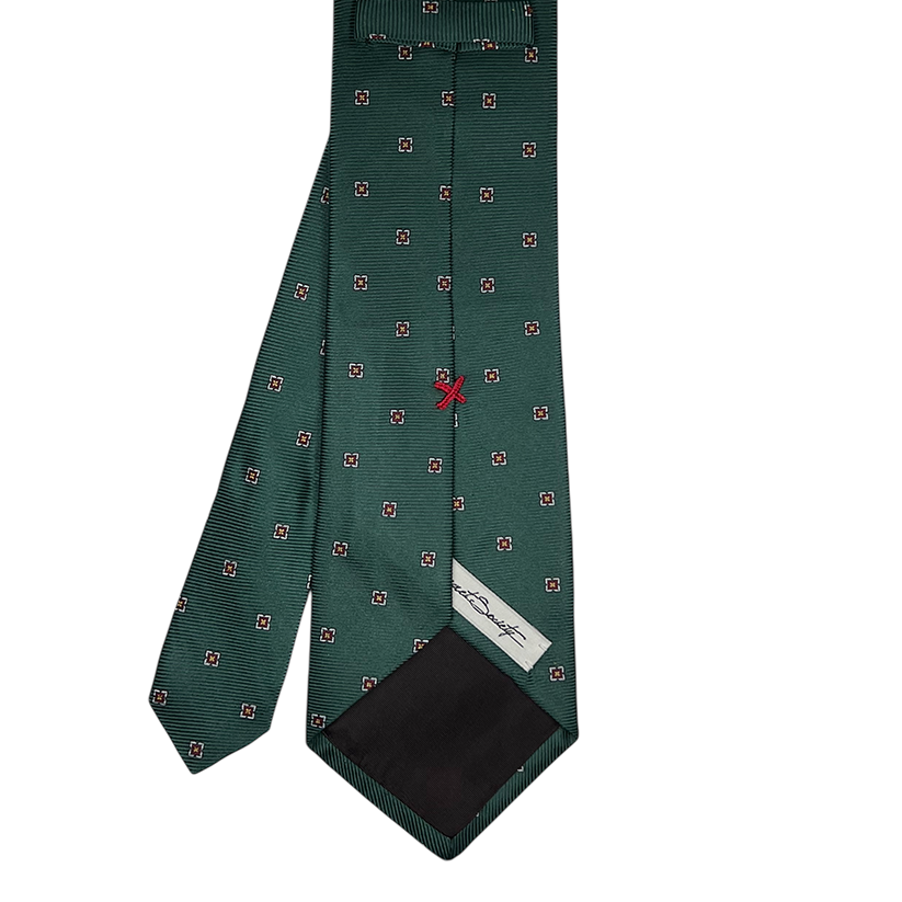 Tie - Hunter w/  Red Geometric Square
