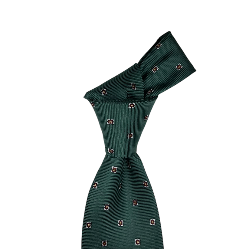 Tie - Hunter w/  Red Geometric Square