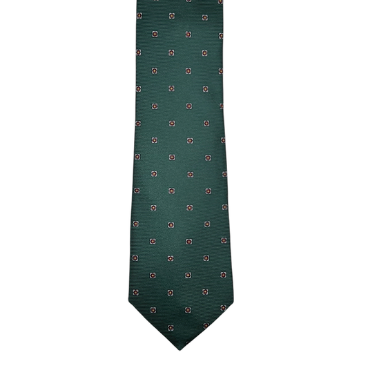 Tie - Hunter w/  Red Geometric Square