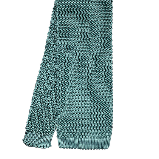 Silk Knit Tie - Verdigris Green