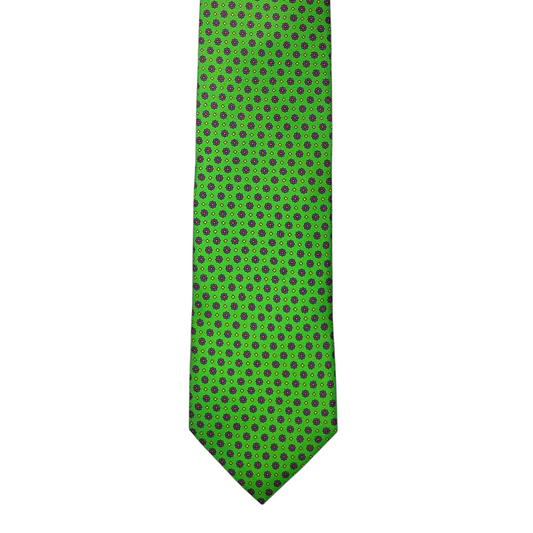 Tie - Lime Green Geometric