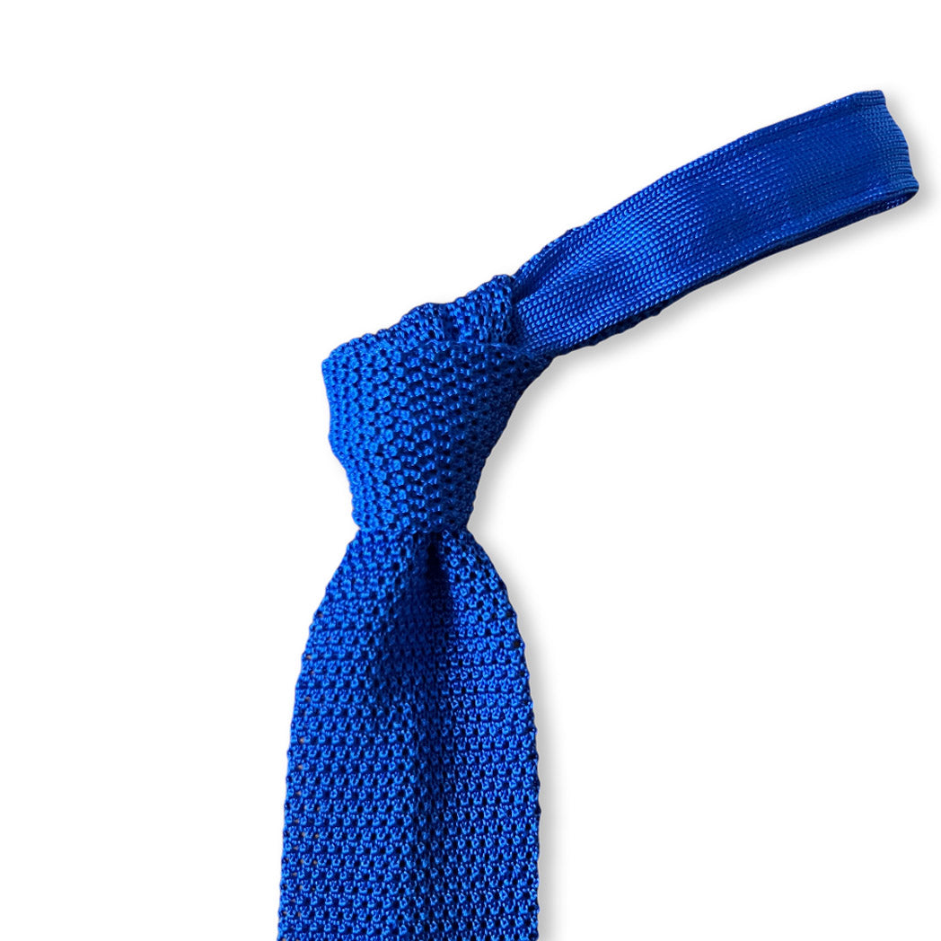 Silk Knit Tie - Marine Blue