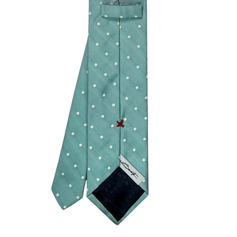 Tie - Mint Jacquard w/ White Dot