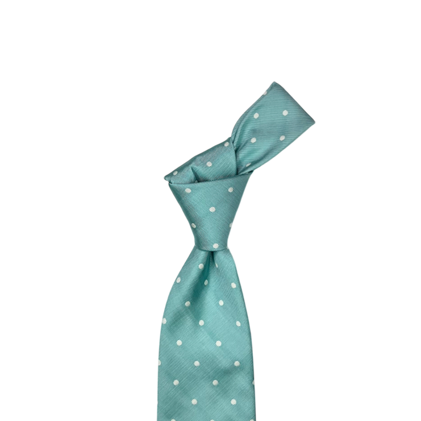 Tie - Mint Jacquard w/ White Dot