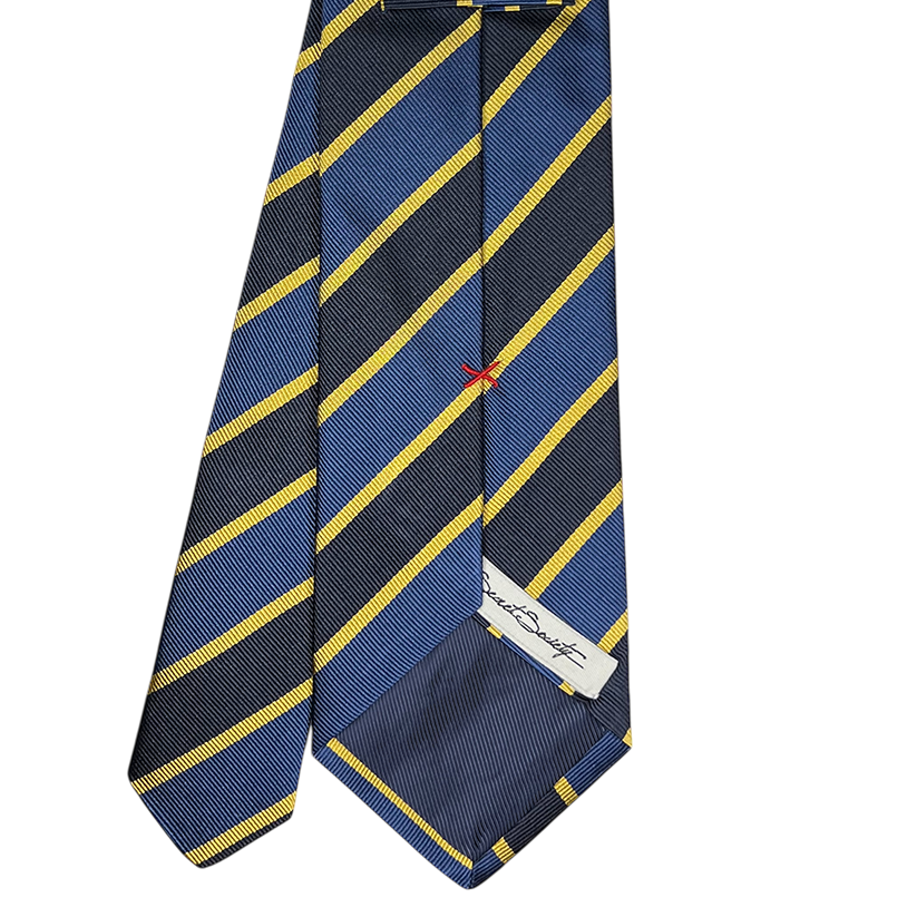 Tie - Navy, Blue and Gold Stripe