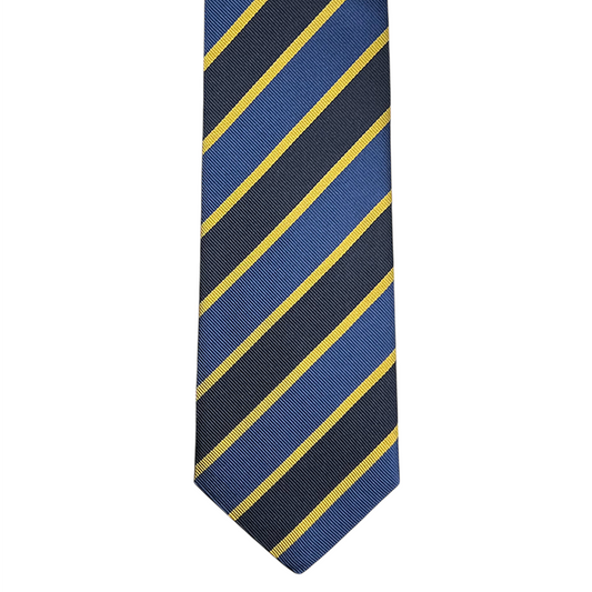 Tie - Navy, Blue and Gold Stripe