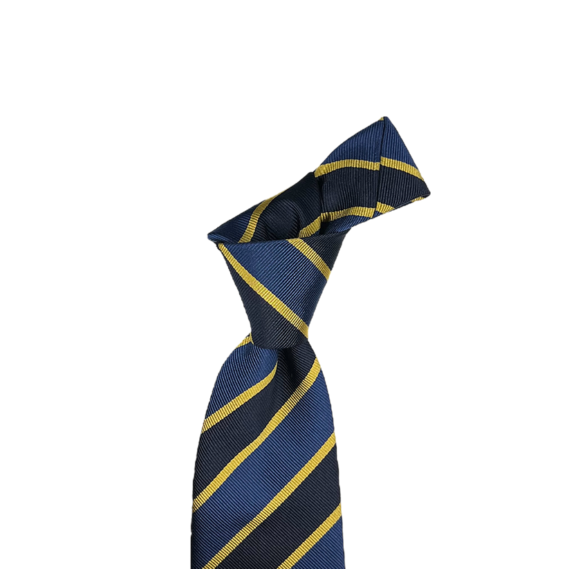Tie - Navy, Blue and Gold Stripe