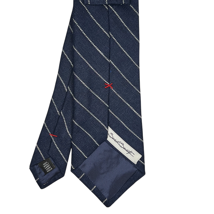 Tie -  Navy Pinstripe Linen