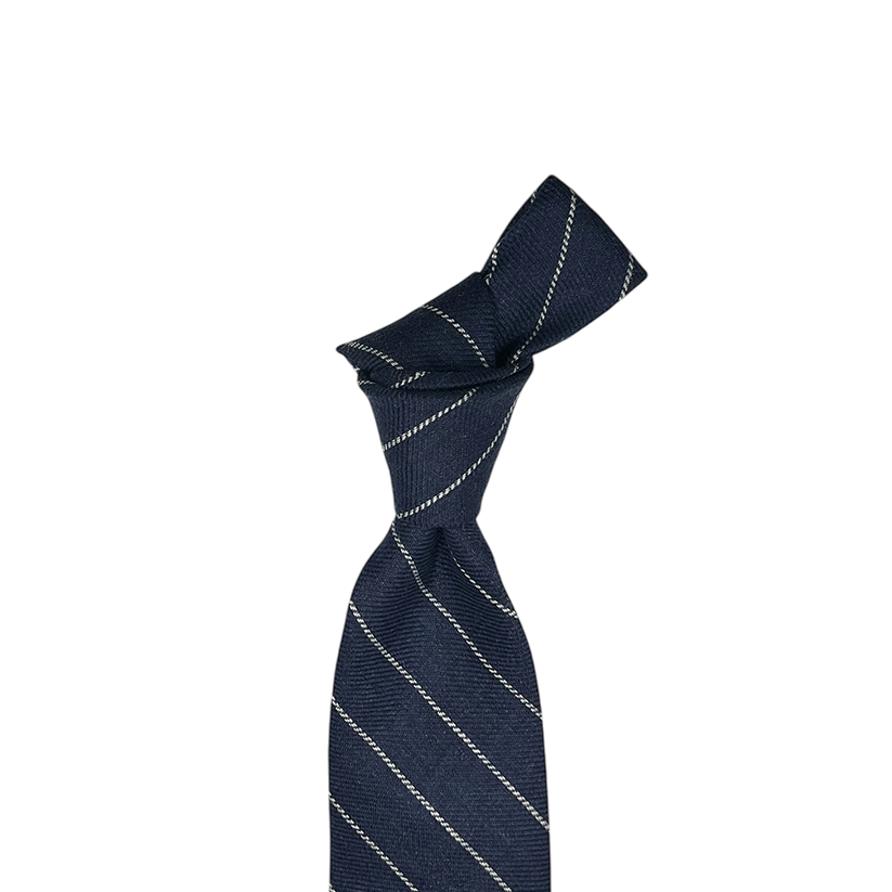 Tie -  Navy Pinstripe Linen