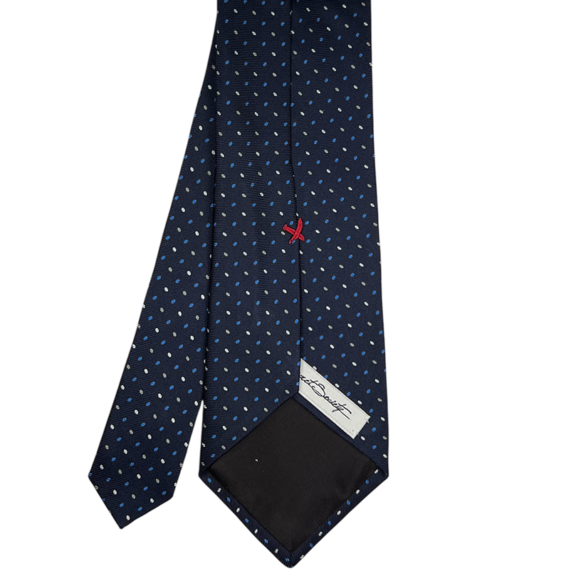 Tie - Navy w/ Sky and White Boiler Plate