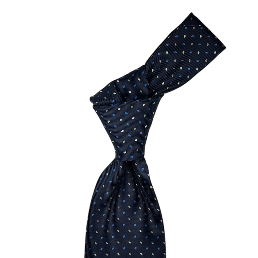 Tie - Navy w/ Sky and White Boiler Plate