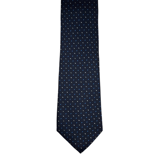 Tie - Navy w/ Sky and White Boiler Plate