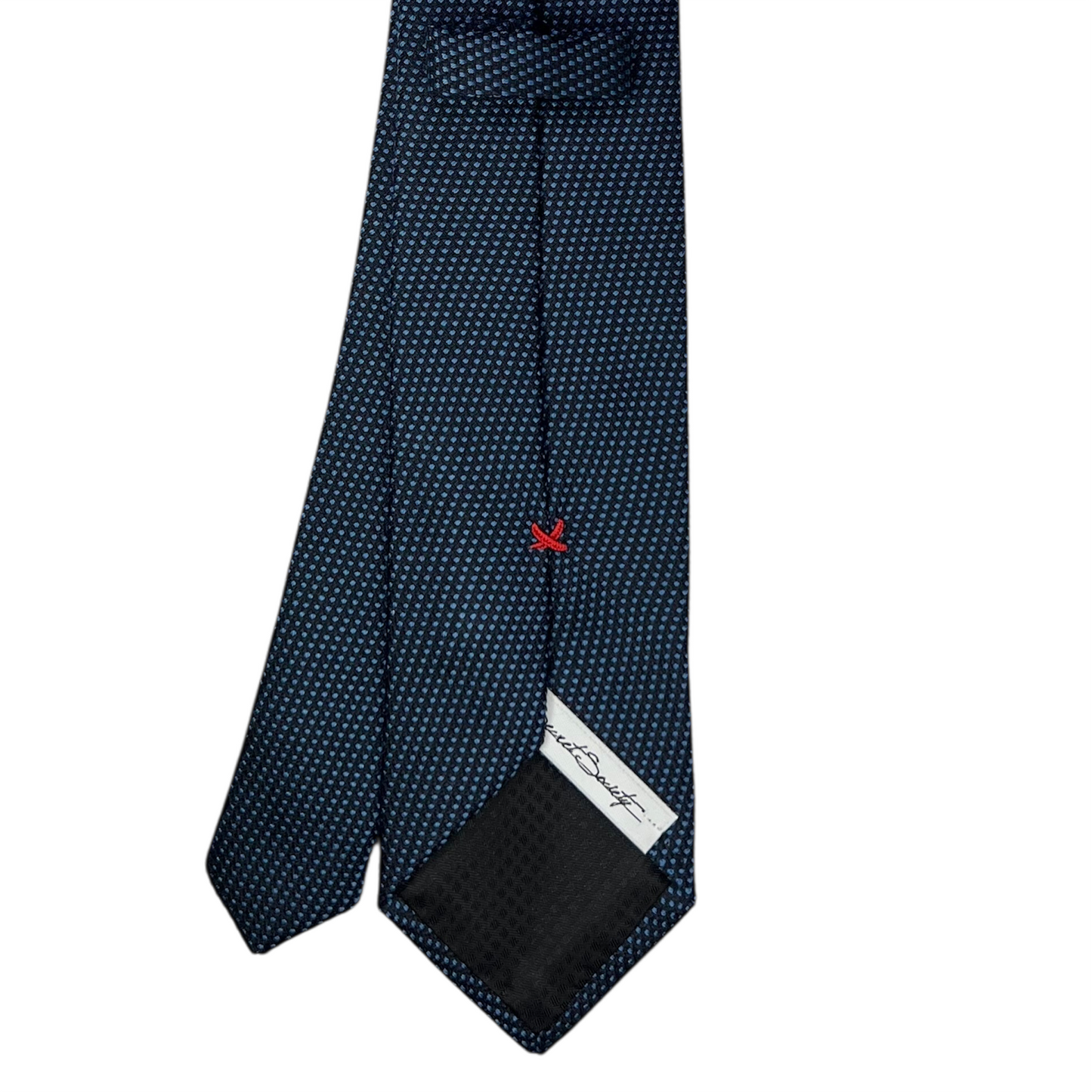 Tie - Navy w/ Sky Dot Jacquard
