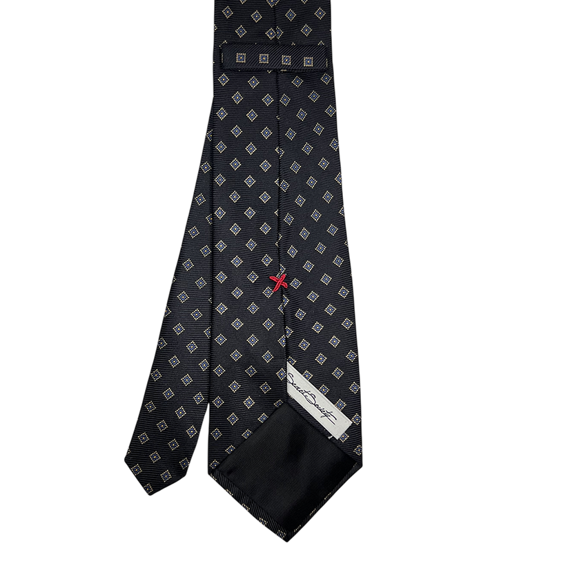 Tie - Dark Navy w/ Small Diamond