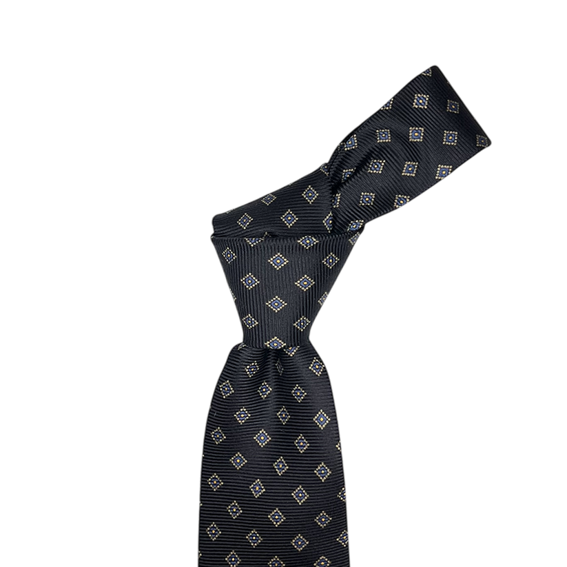 Tie - Dark Navy w/ Small Diamond