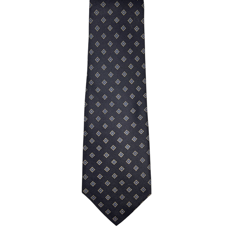 Tie - Dark Navy w/ Small Diamond