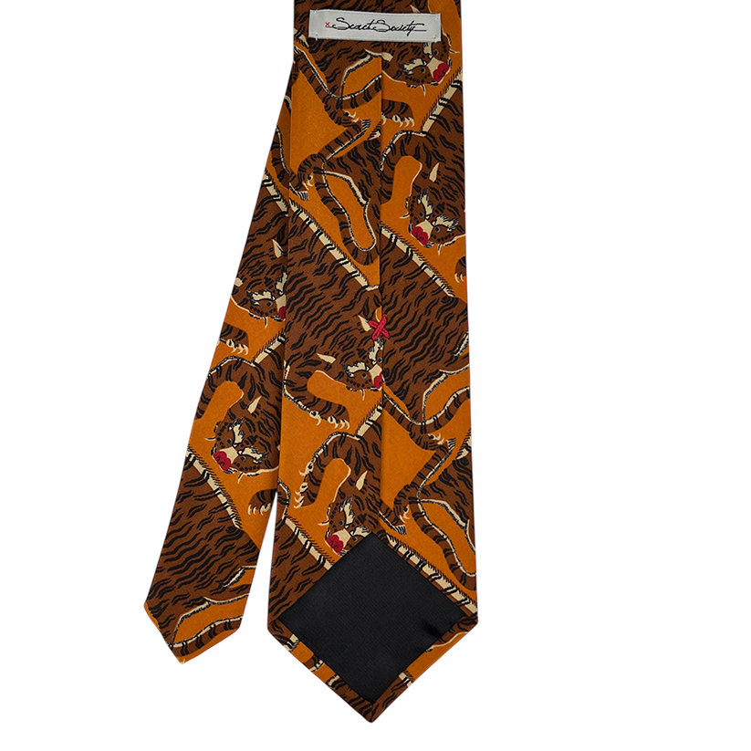 Tie - Orange Flat Tiger