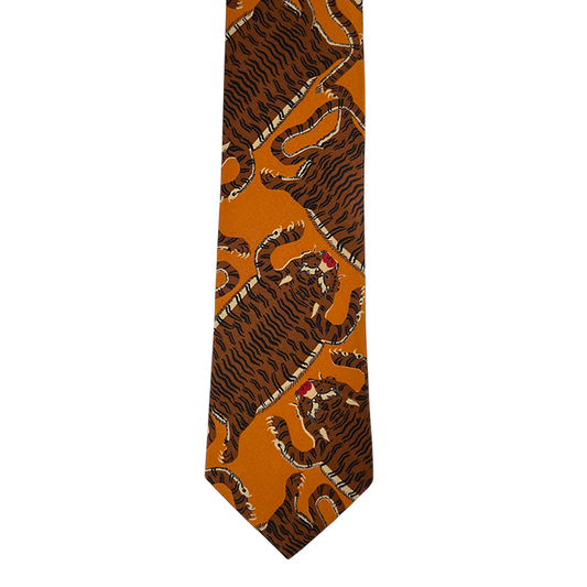 Tie - Orange Flat Tiger