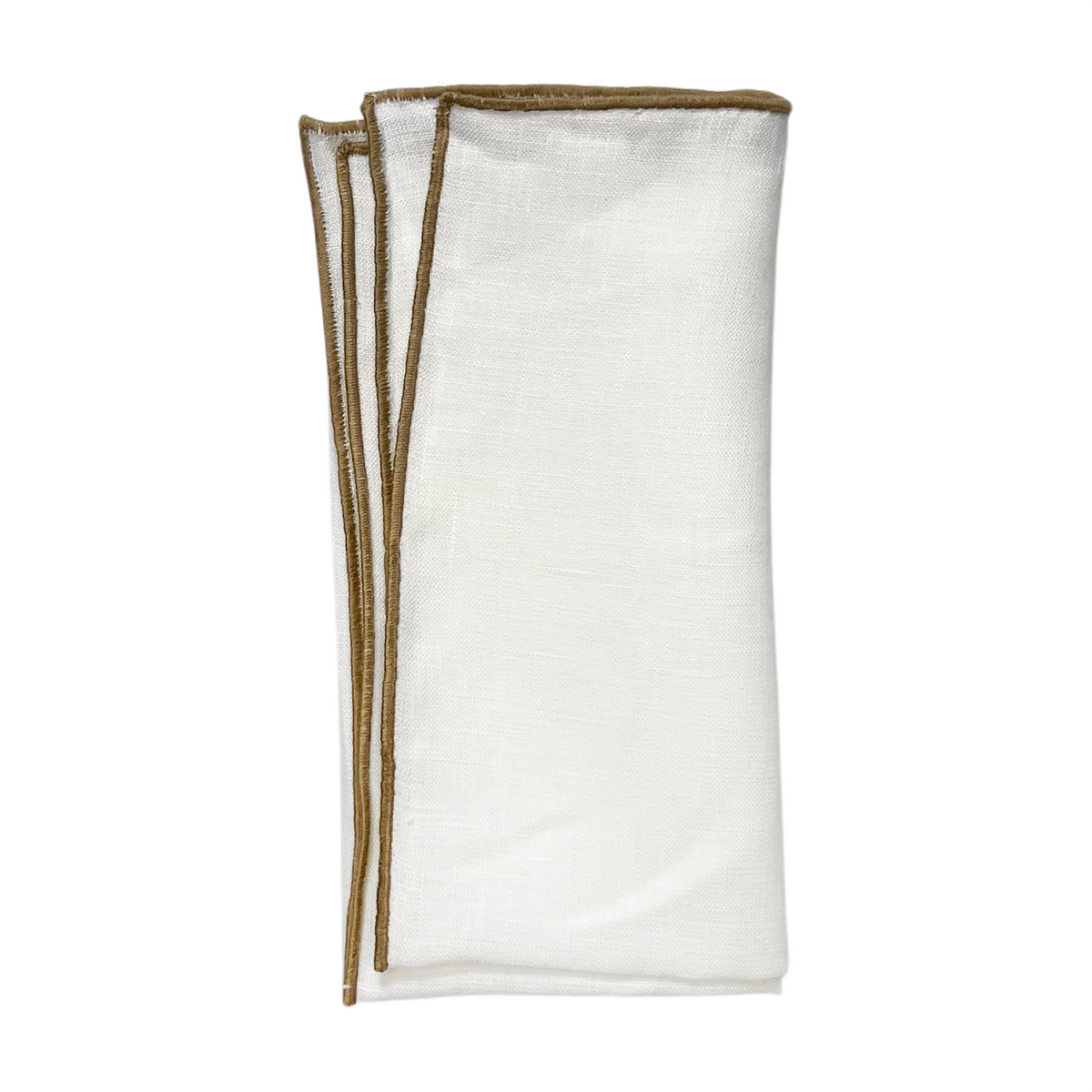 Pocket Square - Biscotti Linen Edge Stitch
