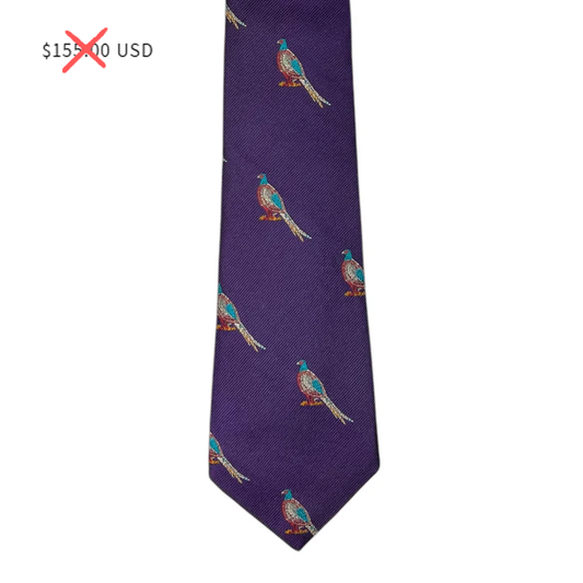 Tie - Purple w/ Turquoise Pheasant
