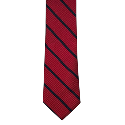 Tie - Red w/ Navy Stripe Warrior Tie